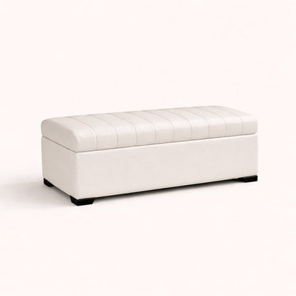 White storage bench on a white background